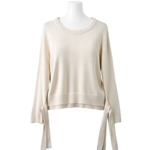 Madewell Women's Tie Cuff Pullover Sweater – Cream – Size Small